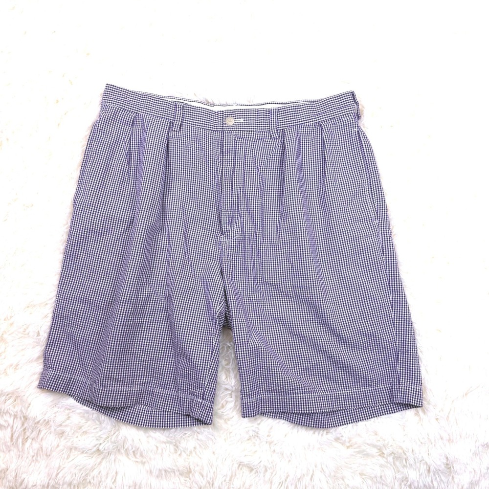 Polo Golf Ralph Lauren Shorts Mens 34 Purple Gingham Cotton Preppy Hamptons